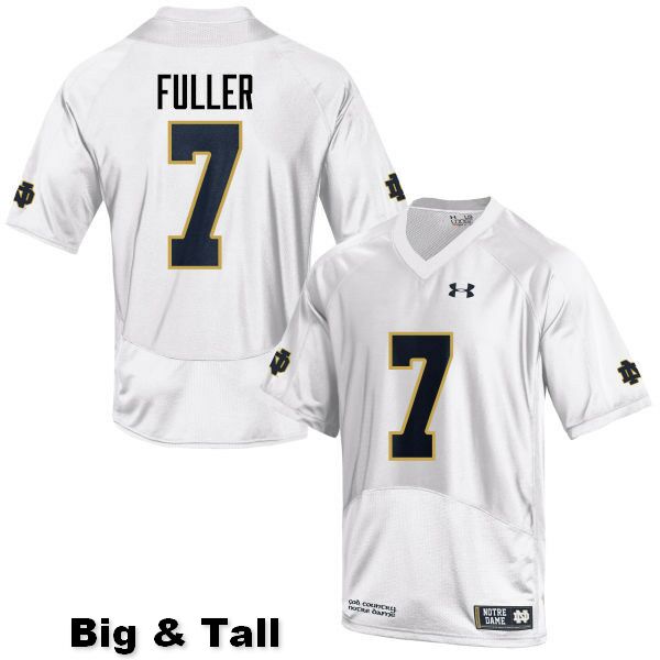 Men's NCAA Notre Dame Fighting Irish #7 Will Fuller Stitched College Under Armour Authentic White Big & Tall Football Jersey BK10V43RM